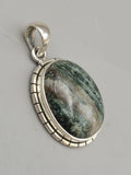 Canadian Epidote in Quartz Pendant .925 Sterling Silver