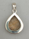 Canadian Petrified Wood Pendant Set in .925 Sterling Silver