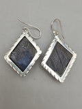 Canadian Eye Of Odin Sapphire Earrings Set in .925 Sterling Silver