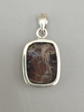 Canadian Petrified Wood Pendant Set in .925 Sterling Silver