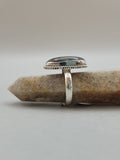 Canadian Eye Of Odin Sapphire Ring in .925 Sterling Silver (Size 7.75)
