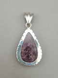 Canadian Rossmanite Tourmaline Pendant Set in .925 Sterling Silver