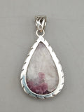 Canadian Rossmanite Tourmaline Pendant Set in .925 Sterling Silver