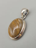 Canadian Petrified Wood Pendant Set in .925 Sterling Silver