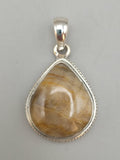 Canadian Petrified Wood Pendant Set in .925 Sterling Silver