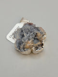 Chalcedony Conchive Druzy Flower Pendant