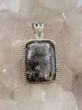Canadian Staurolite And Garnet Pendant Set in .925 Sterling Silver