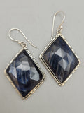Canadian Eye Of Odin Sapphire Earrings Set in .925 Sterling Silver