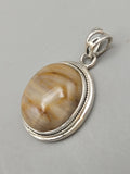 Canadian Petrified Wood Pendant Set in .925 Sterling Silver