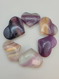 Rainbow Fluorite Heart Carving