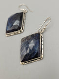 Canadian Eye Of Odin Sapphire Earrings Set in .925 Sterling Silver