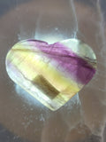 Rainbow Fluorite Heart Carving