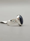 Canadian Eye Of Odin Sapphire Ring in .925 Sterling Silver (Size 6.75)