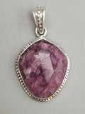 Canadian Rossmanite Tourmaline Pendant Set in .925 Sterling Silver