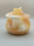 Orange Calcite Carving (Pumpkin-Witch)