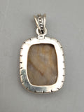 Canadian Petrified Wood Pendant Set in .925 Sterling Silver