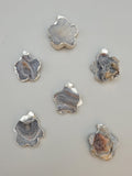 Chalcedony Conchive Druzy Flower Pendant