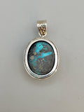 Iranian Turquoise Sterling Silver Pendant