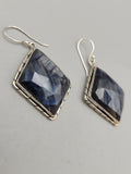 Canadian Eye Of Odin Sapphire Earrings Set in .925 Sterling Silver