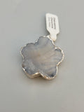 Chalcedony Conchive Druzy Flower Pendant