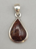 Canadian Petrified Wood Pendant Set in .925 Sterling Silver