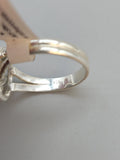 Faceted Aquamarine Sterling Silver Ring Size 9.5