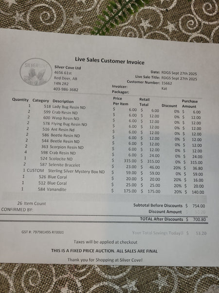 15662 RDGS September 27th 2025 Live