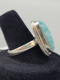 Faceted Amazonite Sterling Silver Ring Size 12