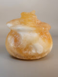 Orange Calcite Carving (Pumpkin-Witch)