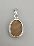 Canadian Petrified Wood Pendant Set in .925 Sterling Silver