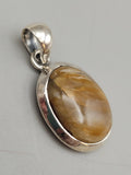 Canadian Petrified Wood Pendant Set in .925 Sterling Silver