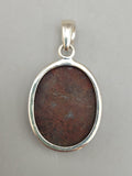 Canadian Petrified Wood Pendant Set in .925 Sterling Silver
