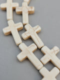 Magnesite Cross Bead Strand ❤️