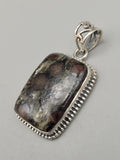 Canadian Staurolite And Garnet Pendant Set in .925 Sterling Silver