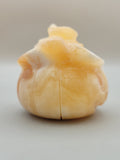 Orange Calcite Carving (Pumpkin-Witch)