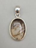 Canadian Petrified Wood Pendant Set in .925 Sterling Silver