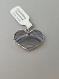 Chalcedony Conchive Druzy Heart Pendant