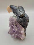 Bird Animal Carving on Amethyst ❤️