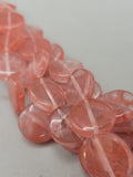 Cherry Quartz Circle Bead Strand ❤️