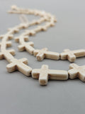Magnesite Cross Bead Strand ❤️