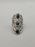 Canadian Eye Of Odin Sapphire Ring in .925 Sterling Silver (Size 5)