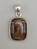 Canadian Petrified Wood Pendant Set in .925 Sterling Silver