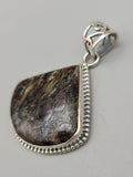 Canadian Staurolite And Garnet Pendant Set in .925 Sterling Silver
