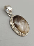 Canadian Petrified Wood Pendant Set in .925 Sterling Silver