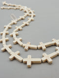 Magnesite Cross Bead Strand ❤️