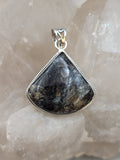 Canadian Staurolite And Garnet Pendant Set in .925 Sterling Silver