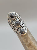 Canadian Eye Of Odin Sapphire Ring in .925 Sterling Silver (Size 6.25)