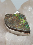 Canadian Ammolite Pendant Set in .925 Sterling Silver