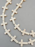 Magnesite Cross Bead Strand ❤️