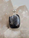 Canadian Staurolite And Garnet Pendant Set in .925 Sterling Silver